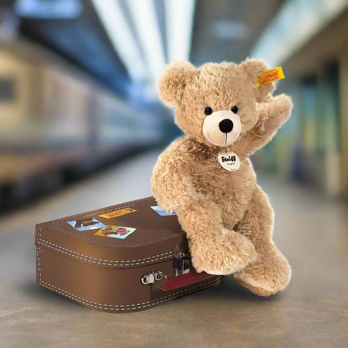 Official Steiff Soft Cuddly Fynn Teddy Bear With Suitcase