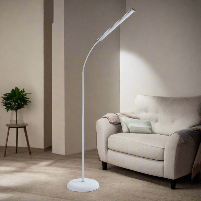 Daylight Company White Flexible Daylight LED Uno Floor Lamp