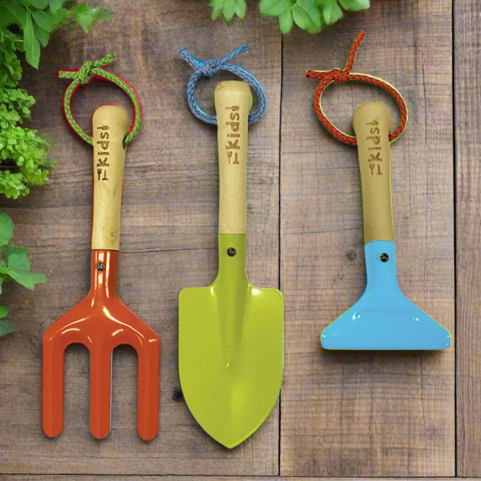 Children's Gardening Outdoor Tool Set With Hand Trowel, Rake & Fork