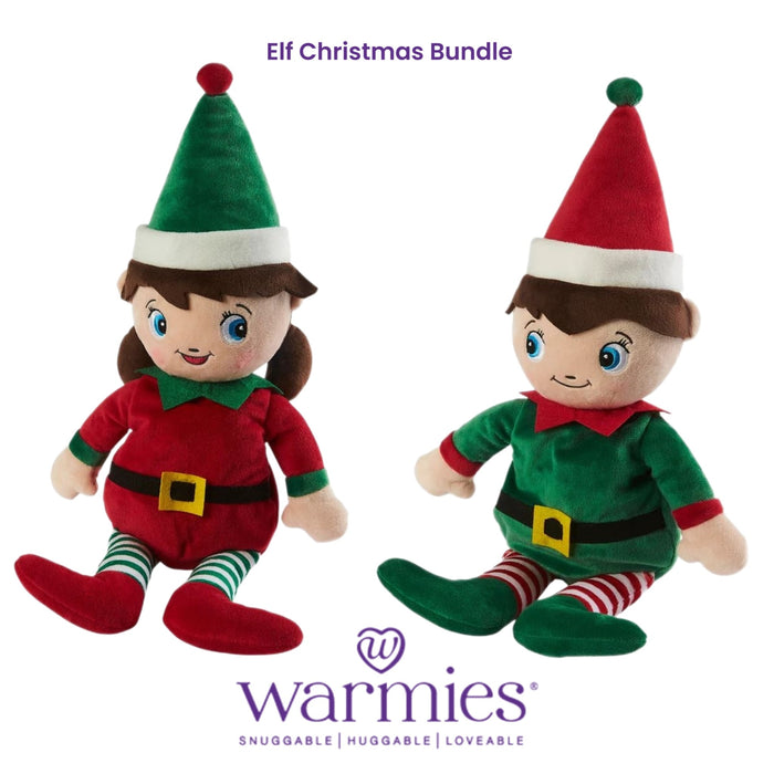 Warmies Christmas Elf Microwavable Lavender Scented Soft Toy Bundle