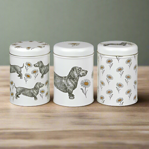 Thornback & Peel Dog & Daisy Set Of 3 Canister Storage Caddies