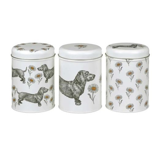 Thornback & Peel Dog & Daisy Set Of 3 Canister Storage Caddies