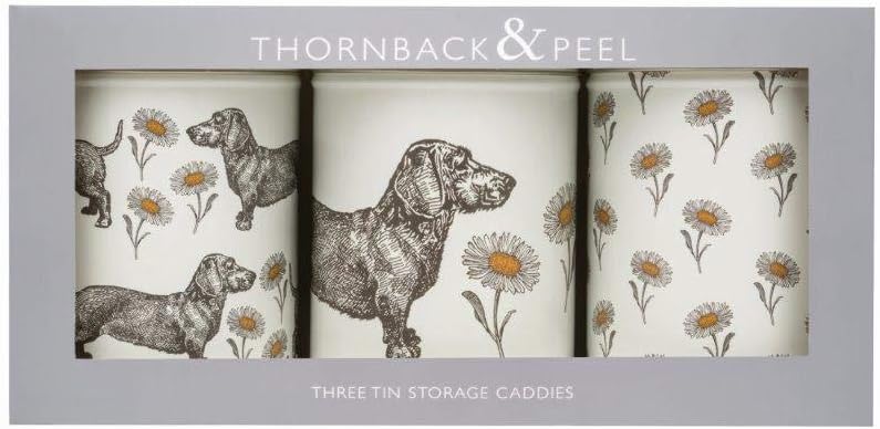 Thornback & Peel Dog & Daisy Set Of 3 Canister Storage Caddies