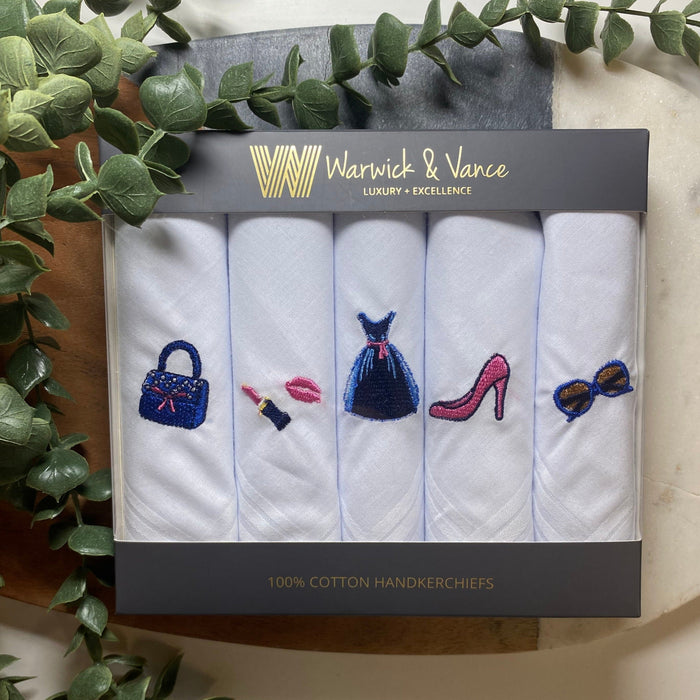 Warwick & Vance Party Embroidered 3 Pack Women's Handkerchiefs