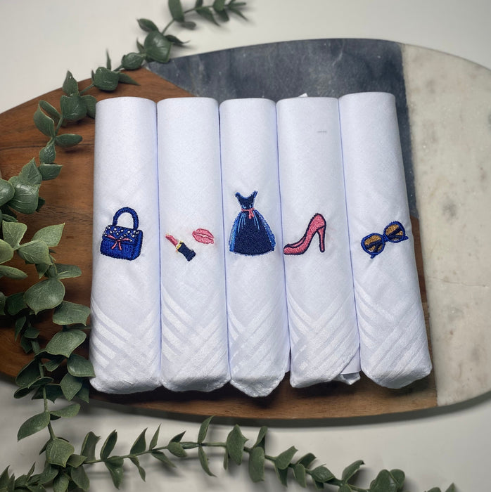 Warwick & Vance Party Embroidered 3 Pack Women's Handkerchiefs