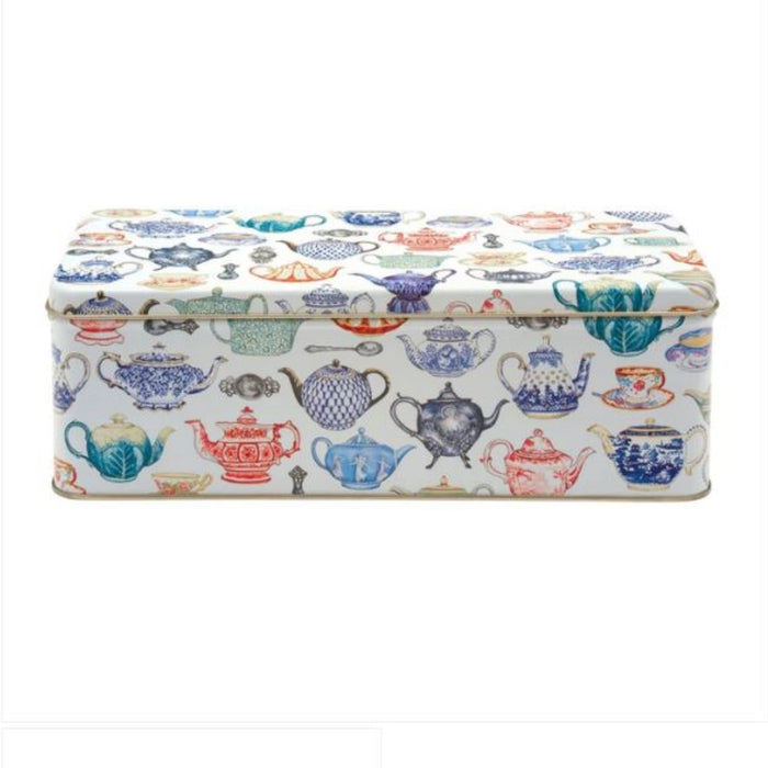 Teapots Long Rectangular Storage Tin With Lid