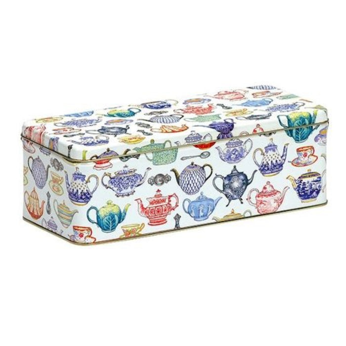 Teapots Long Rectangular Storage Tin With Lid