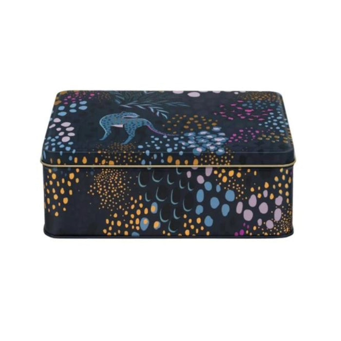 Sara Miller Midnight Leopard Storage Tin