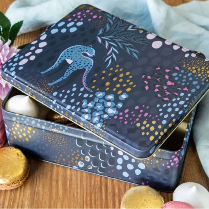 Sara Miller Midnight Leopard Storage Tin